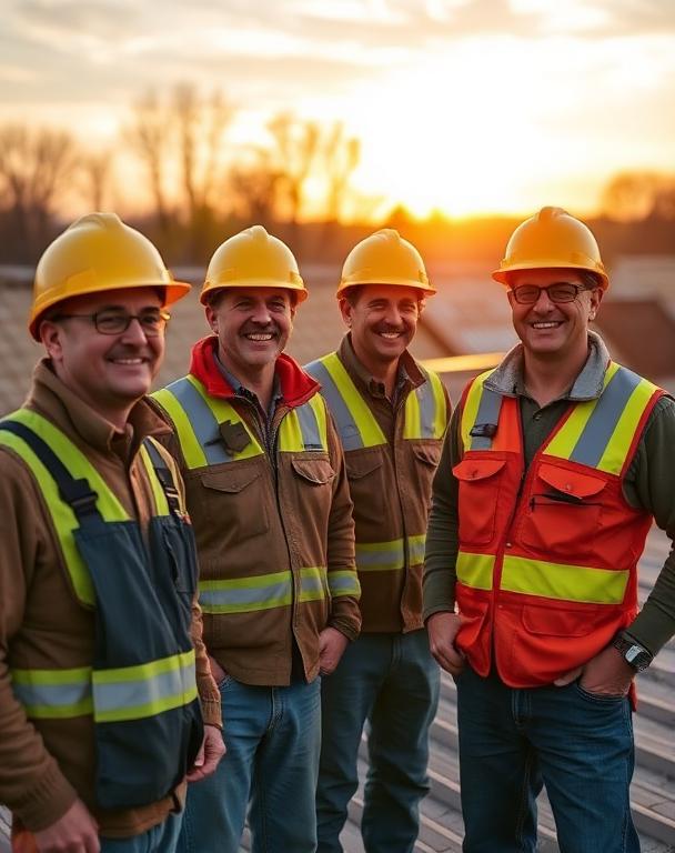 Team der Wagner Bedachung auf einer Baustelle